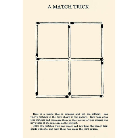 A Match Trick Gold Ornate Wood Framed Art Print with Double Matting by Retromagic