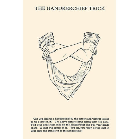 The Hankerchief Trick White Modern Wood Framed Art Print by Retromagic