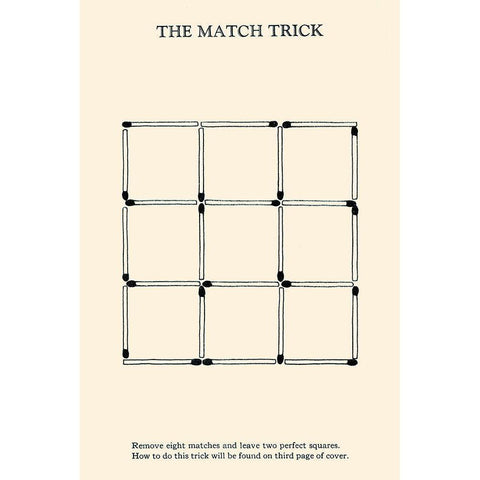 The Match Trick - Two Perfect Squares Black Modern Wood Framed Art Print with Double Matting by Retromagic