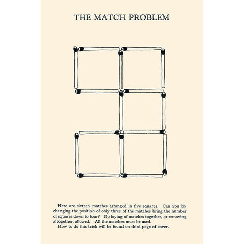 The Match Problem Gold Ornate Wood Framed Art Print with Double Matting by Retromagic