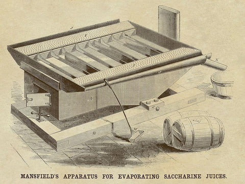 Mansfields Apparatus for Evaporating Saccharine Juices Black Ornate Wood Framed Art Print with Double Matting by Inventions