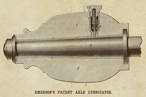 Emersons Patent Axel Lubricator White Modern Wood Framed Art Print with Double Matting by Inventions