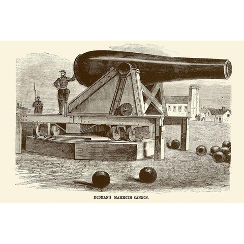 Rodmans Mammoth Cannon Black Modern Wood Framed Art Print by Inventions