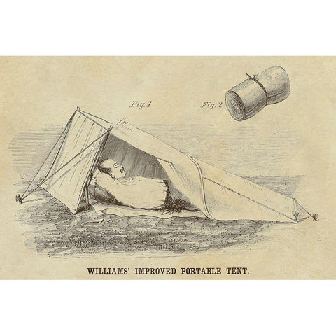 Williams Improved Portable Tent White Modern Wood Framed Art Print by Inventions