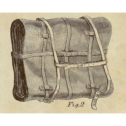 Knapsack Backpack Black Modern Wood Framed Art Print with Double Matting by Inventions