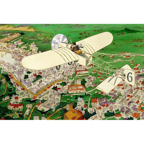 Rome to Paris by air non-stop White Modern Wood Framed Art Print by Inventions