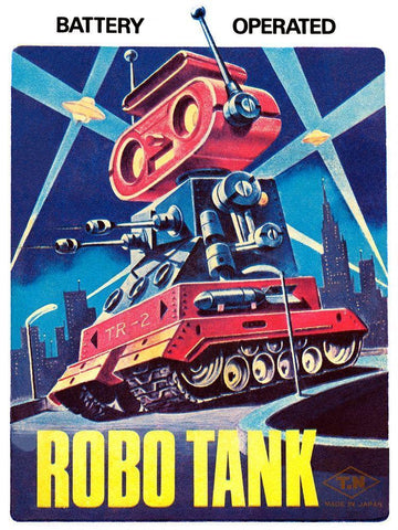 Robo Tank Black Ornate Wood Framed Art Print with Double Matting by Retrobot