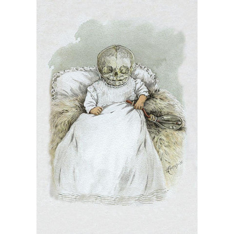 Death in Swaddling Clothing White Modern Wood Framed Art Print by Frusius