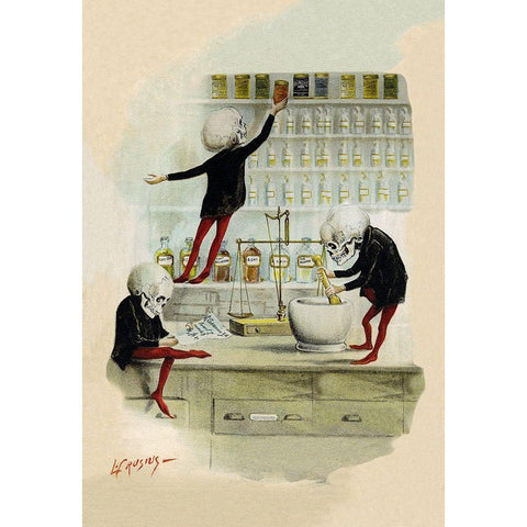 Death in the Lab White Modern Wood Framed Art Print by Frusius