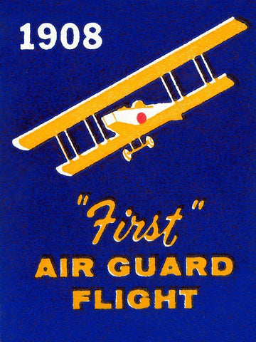 1908 First Air Guard Flight White Modern Wood Framed Art Print with Double Matting by Retrotravel