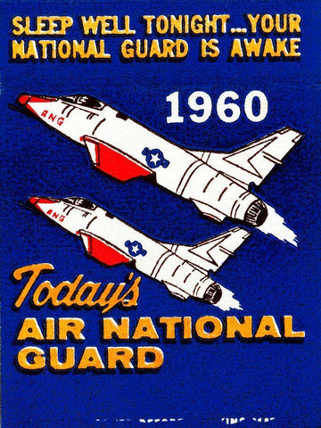 Todays Air National Guard White Modern Wood Framed Art Print with Double Matting by Retrotravel