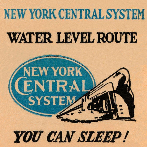 New York Central System Water Level Route White Modern Wood Framed Art Print with Double Matting by Retrotravel