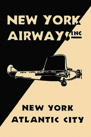 New York Airways Inc White Modern Wood Framed Art Print with Double Matting by Retrotravel