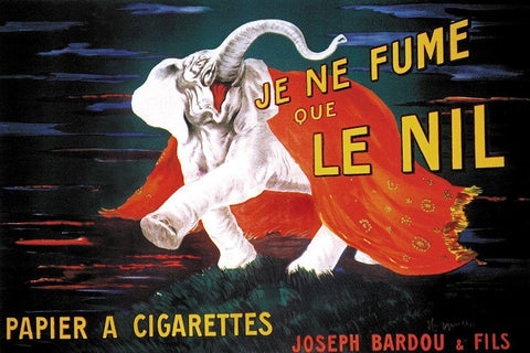 Je Ne Fume Que Le Nil Black Ornate Wood Framed Art Print with Double Matting by Vintage Elephant
