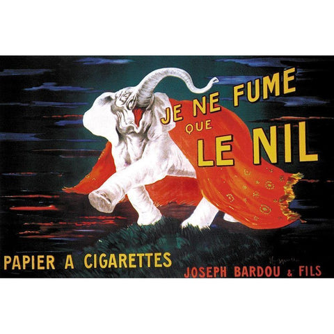 Je Ne Fume Que Le Nil Black Modern Wood Framed Art Print with Double Matting by Vintage Elephant