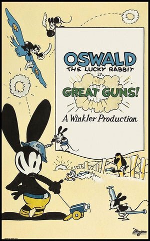 Oswald the lucky rabbit Black Ornate Wood Framed Art Print with Double Matting by Unknown 20th Century American Illustrator