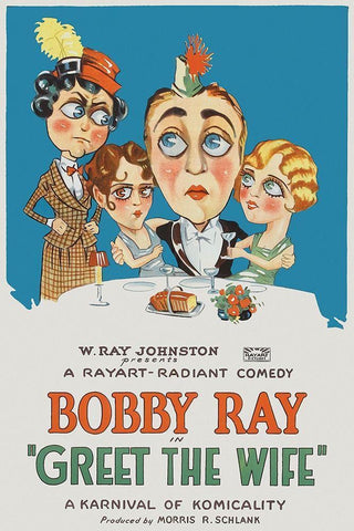 Movie Poster: Bobby Ray - Greet the Wife White Modern Wood Framed Art Print with Double Matting by Unknown 20th Century American Illustrator
