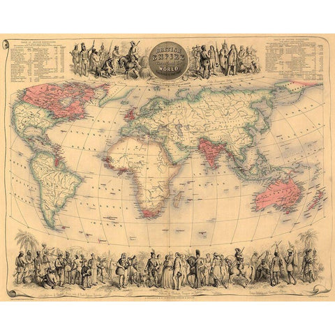 British Empire Throughout the World Black Modern Wood Framed Art Print with Double Matting by Bartholemew, John