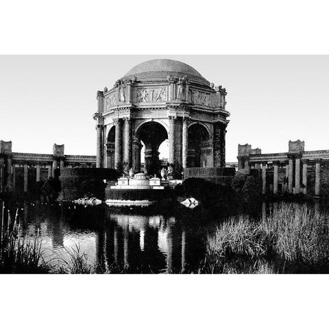 Palace Of Fine Arts, San Francisco, CA Black Modern Wood Framed Art Print with Double Matting by Vintage San Francisco