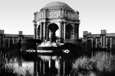 Palace Of Fine Arts, San Francisco, CA White Modern Wood Framed Art Print with Double Matting by Vintage San Francisco