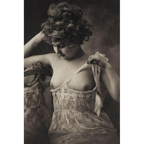 Controlled Symmetry Gold Ornate Wood Framed Art Print with Double Matting by Vintage Nudes