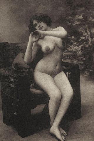 Health and Youth Black Ornate Wood Framed Art Print with Double Matting by Vintage Nudes