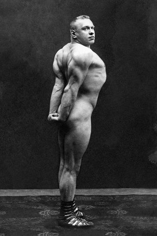 Profile of Arm, Shoulder, and Upper Back Flex Black Ornate Wood Framed Art Print with Double Matting by Vintage Muscle Men