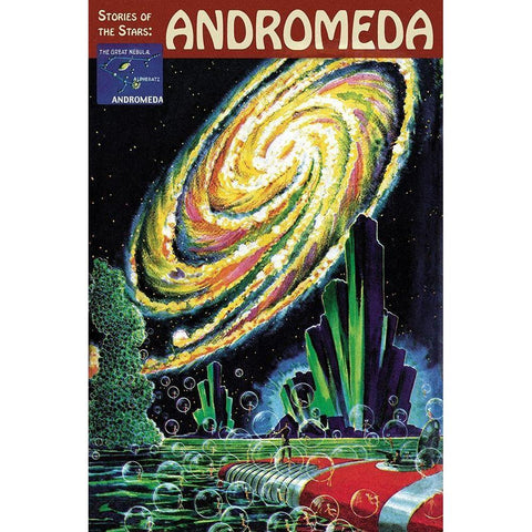 Retrosci-fi: Stories of the Stars... Andromeda White Modern Wood Framed Art Print by Paul, Frank R.