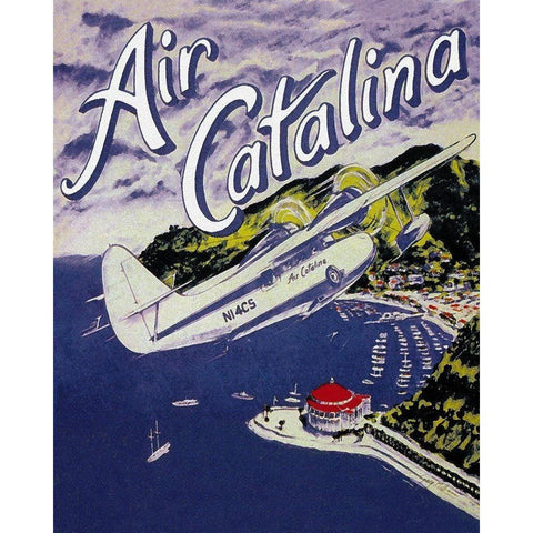 Air Catalina Black Modern Wood Framed Art Print with Double Matting by Miltimore, Gary