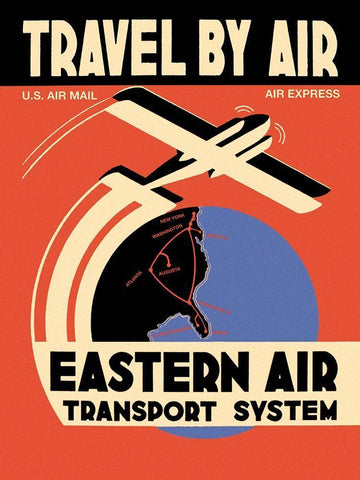 Eastern Air Transport System Black Ornate Wood Framed Art Print with Double Matting by Unknown