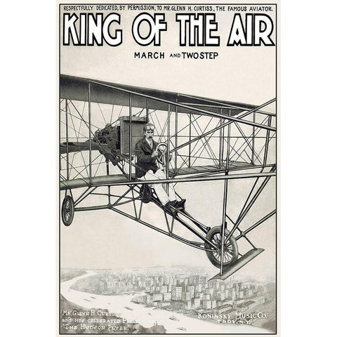 King of the Air Gold Ornate Wood Framed Art Print with Double Matting by Unknown