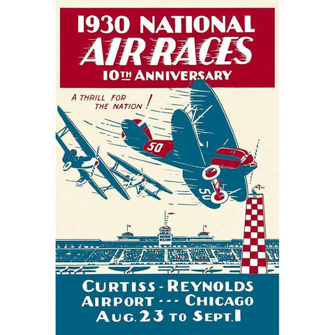 National Air Races 1930 White Modern Wood Framed Art Print by Unknown