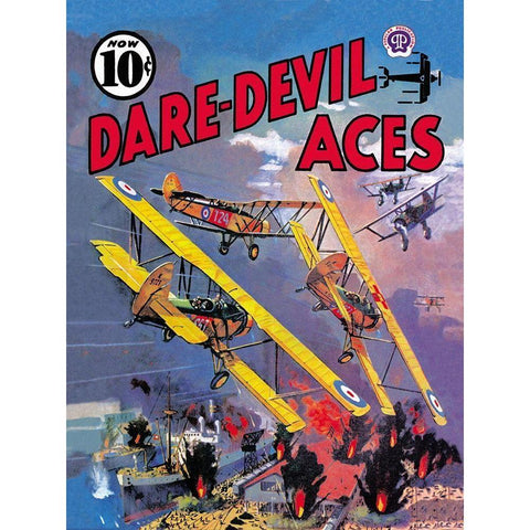 Dare-Devil Aces: The Dead Will Fly Again White Modern Wood Framed Art Print by Unknown