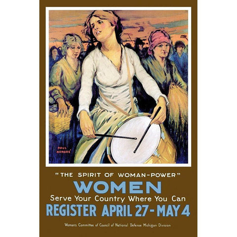 The Spirit of Woman-Power White Modern Wood Framed Art Print by Honore