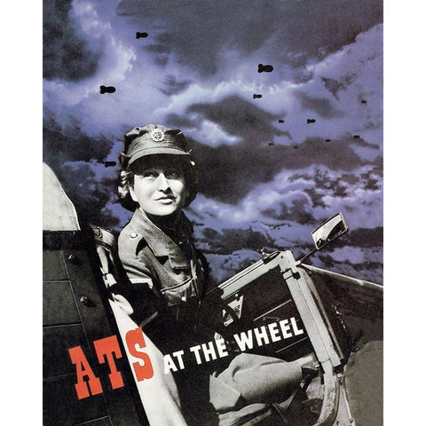 ATS at the Wheel White Modern Wood Framed Art Print by Pick, Beverly