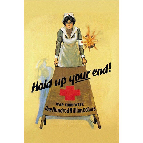 Hold Up Your End Gold Ornate Wood Framed Art Print with Double Matting by King, W.B.