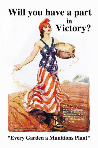 Will You Have a Part in Victory? Black Ornate Wood Framed Art Print with Double Matting by Flagg, James M.