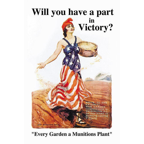Will You Have a Part in Victory? Black Modern Wood Framed Art Print with Double Matting by Flagg, James M.