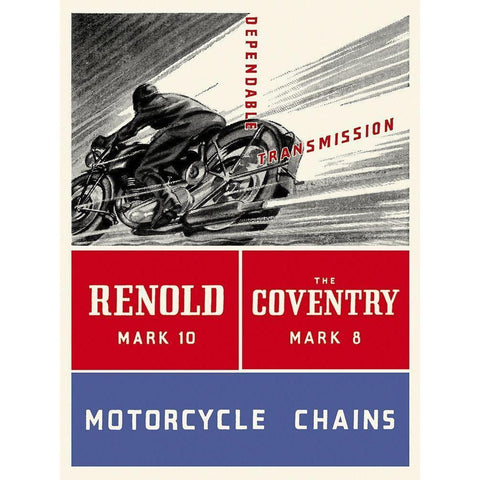 Reynold Mark 10 Motorcycle Chains Gold Ornate Wood Framed Art Print with Double Matting by Unknown