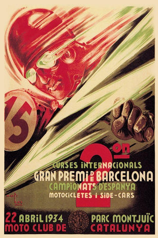 2nd International Barcelona Grand Prix White Modern Wood Framed Art Print with Double Matting by Unknown