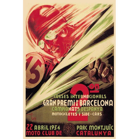 2nd International Barcelona Grand Prix White Modern Wood Framed Art Print by Unknown