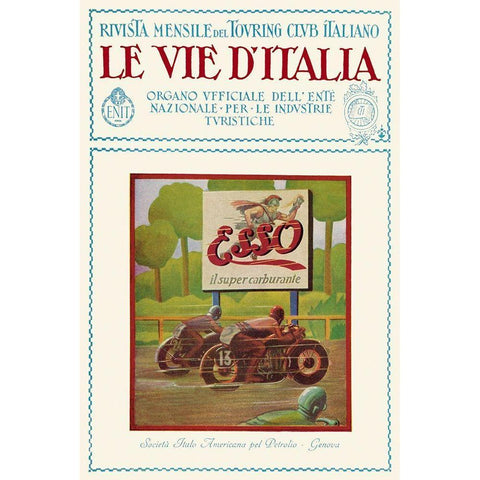 Esso - The Road of Italy Gold Ornate Wood Framed Art Print with Double Matting by Unknown