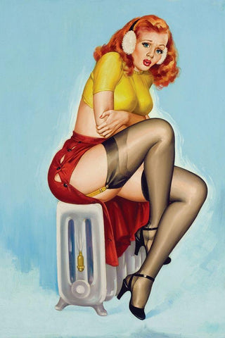 Flirt Magazine: Chilly Black Ornate Wood Framed Art Print with Double Matting by Driben, Peter