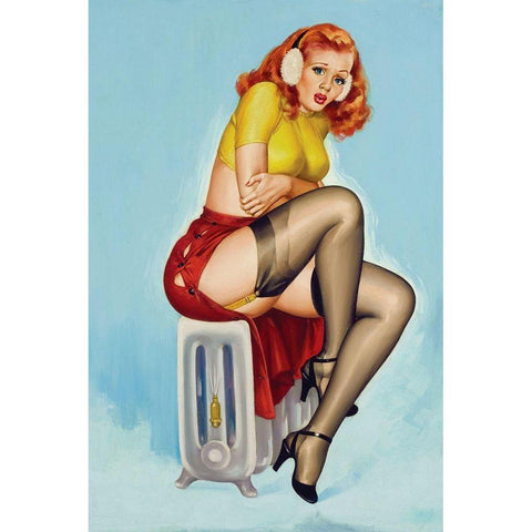 Flirt Magazine: Chilly Black Modern Wood Framed Art Print by Driben, Peter