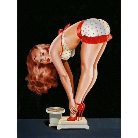 Wink Magazine - On A Scale Black Modern Wood Framed Art Print with Double Matting by Driben, Peter
