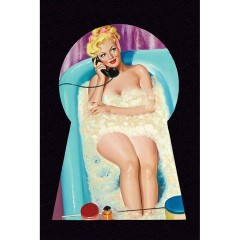 Whisper Magazine: Bubble Bath Gold Ornate Wood Framed Art Print with Double Matting by Driben, Peter