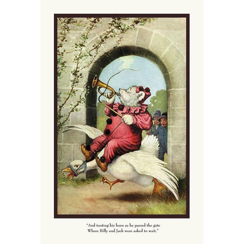 Teddy Roosevelts Bears: Teddy G Tooting His Horn White Modern Wood Framed Art Print by Culver, R.K.