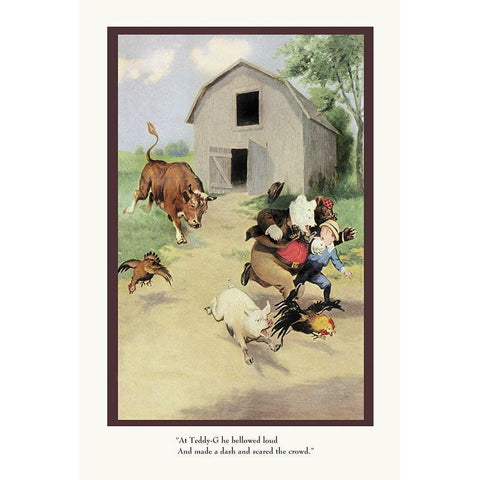 Teddy Roosevelts Bears: The Bull White Modern Wood Framed Art Print by Culver, R.K.