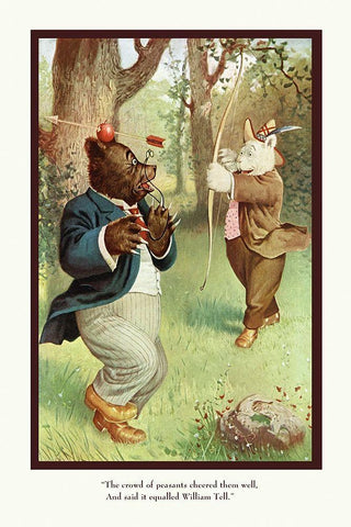 Teddy Roosevelts Bears: William Tell White Modern Wood Framed Art Print with Double Matting by Culver, R.K.