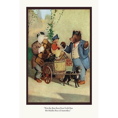 Teddy Roosevelts Bears: Dutchie Hans Black Modern Wood Framed Art Print with Double Matting by Culver, R.K.